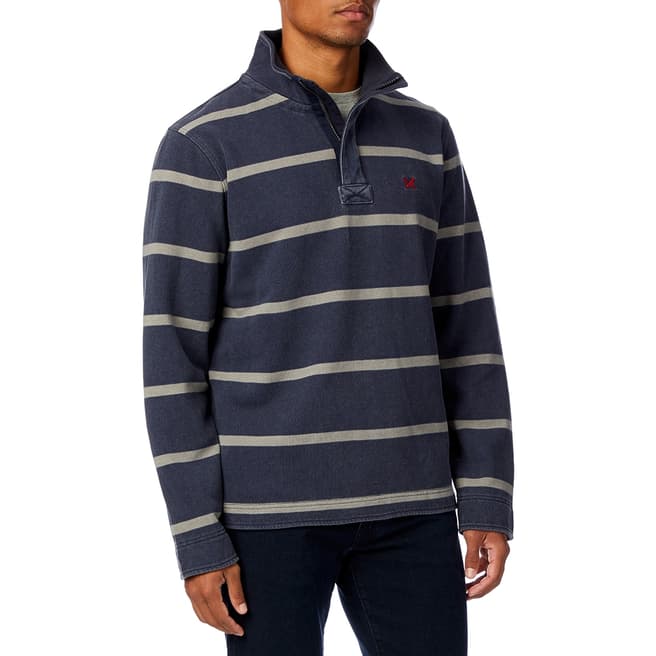Crew Clothing Navy Striped Cotton Rugby Shirt 