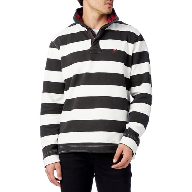 Crew Clothing Striped Pique Cotton Sweatshirt