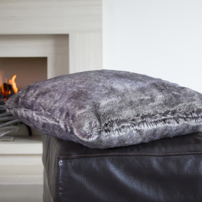 Deyongs Grey Crawford Faux Fur Cushion 50x50cm