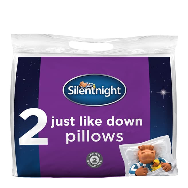 Silentnight Just Like Down Overlocked Pair of Pillows