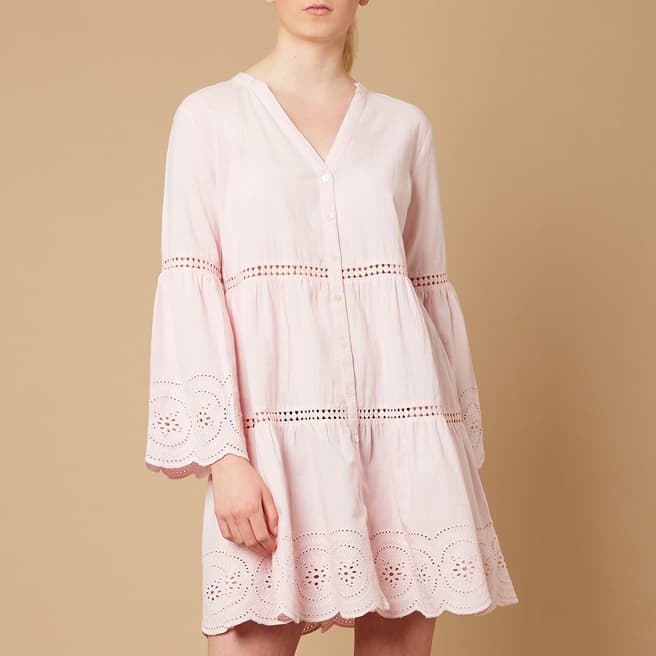 N°· Eleven Pale Pink Cotton Broderie Anglaise Tunic