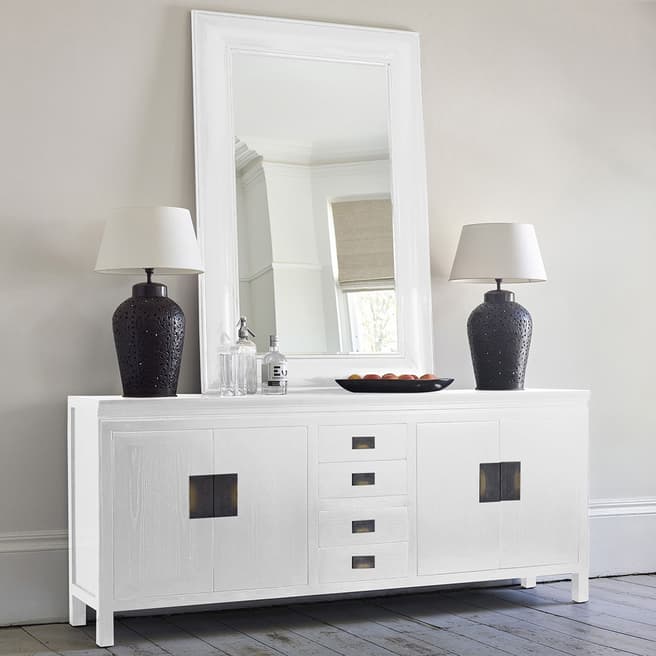 LOMBOK Large Canton Sideboard with 4 Drawers, White Ash