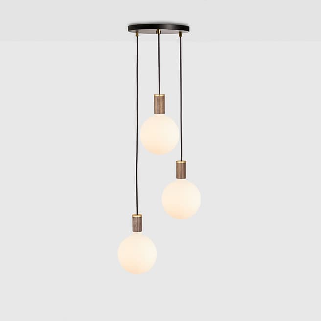 Tala Small Black Canopy with Walnut Pendants with Sphere IV