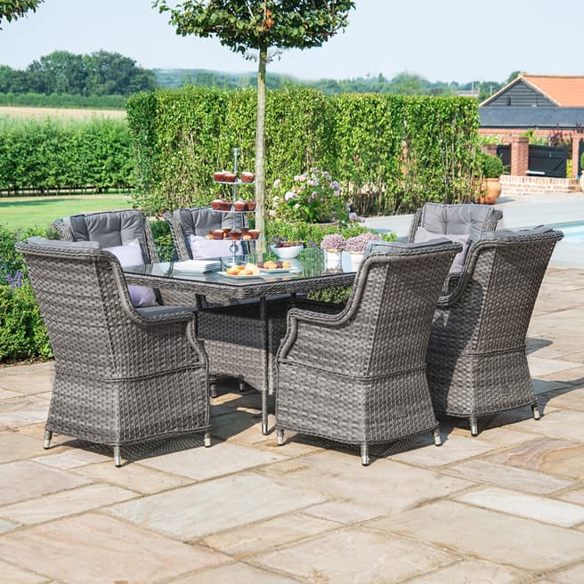 Maze Victoria 6 Seat Rectangle Dining Set with Square Chairs, Grey
