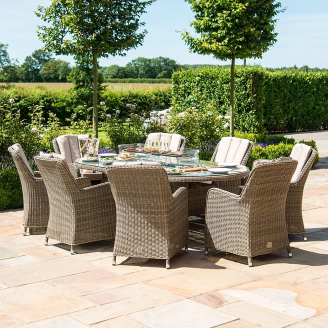 Maze SAVE £670 - Winchester 8 Seat Oval Fire Pit Dining Set with Venice Chairs