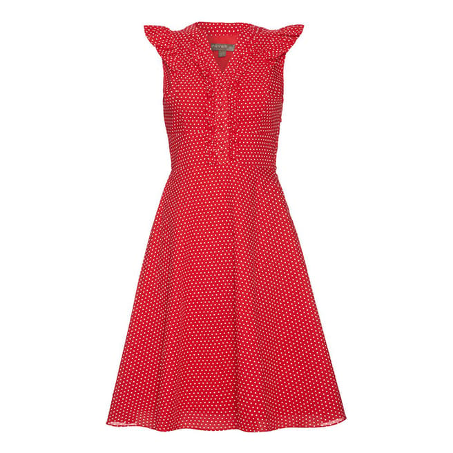 Red/Cream Kansas Polka Dot Cotton Dress - BrandAlley