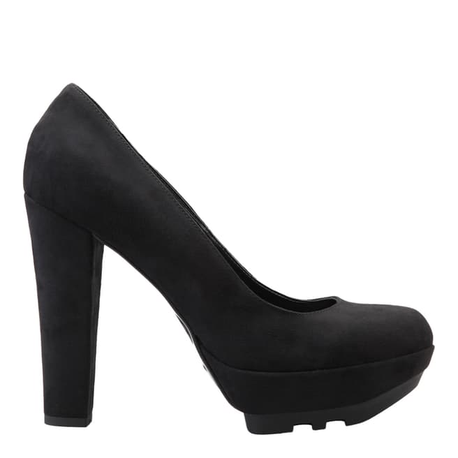 Black Suede Arielle Platform Court Shoes Heel 8.5cm - BrandAlley