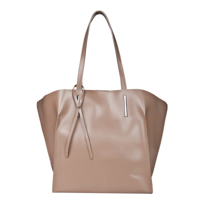 Beige Leather Shoulder Bag - BrandAlley