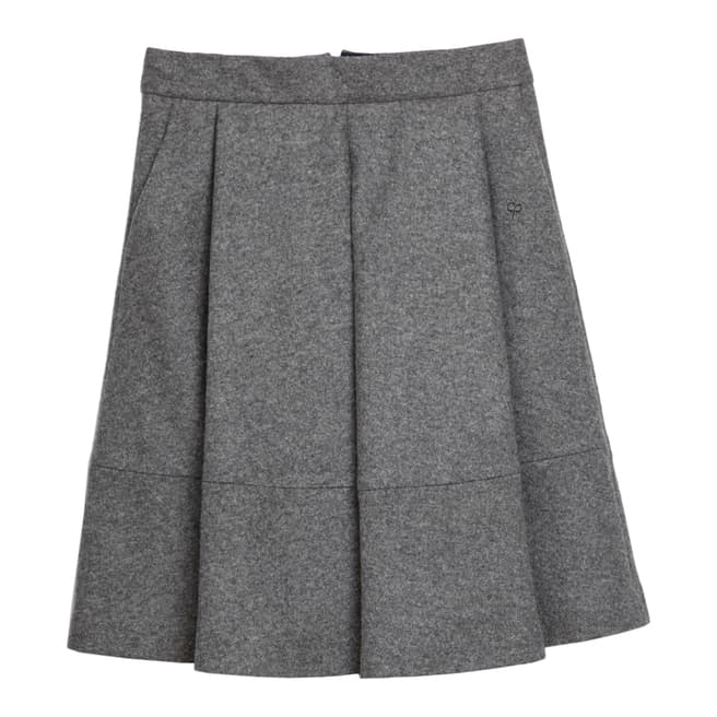 Grey Pleated Wool Skirt - BrandAlley
