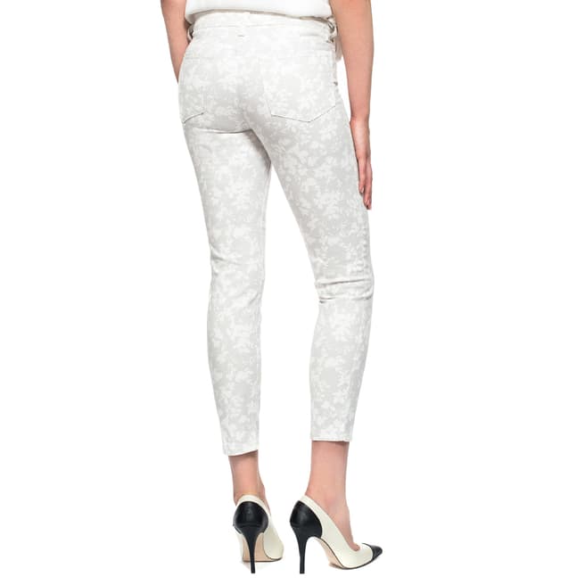 White Checker Foliage Ankle Cropped Jeggings - BrandAlley