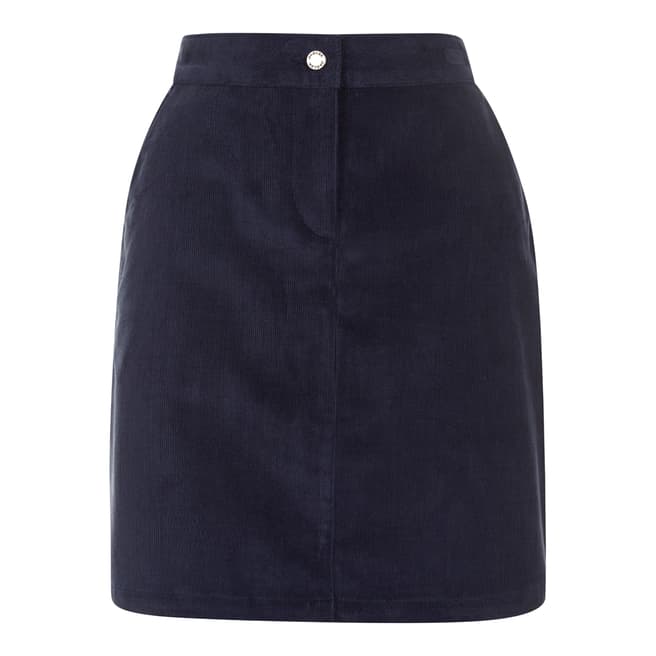 Navy Corduroy Cotton Mini Skirt - BrandAlley