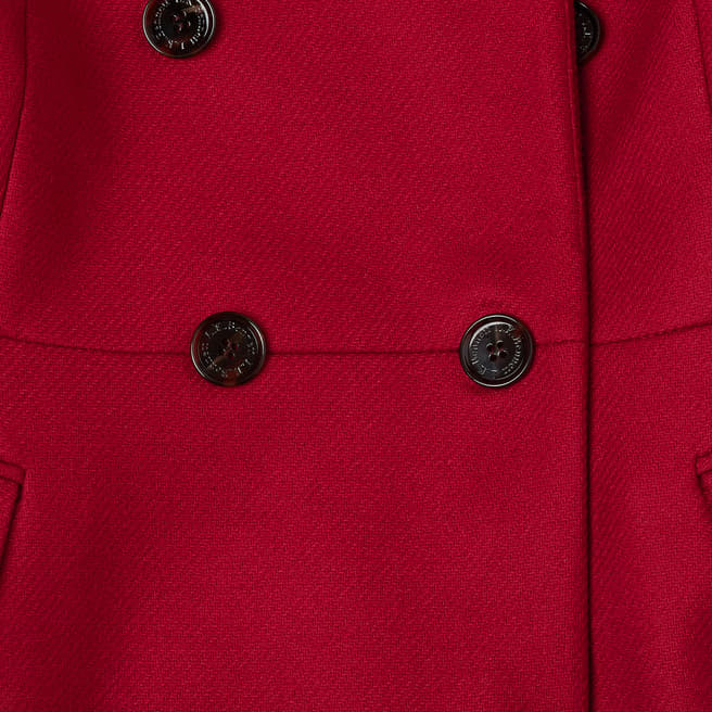 Red Caleste Double Breasted Wool Blend Coat - BrandAlley