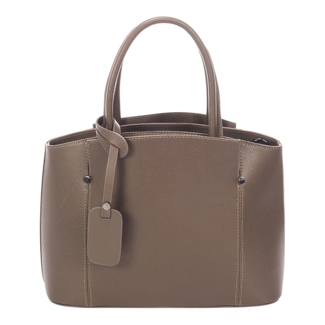 Taupe Leather Shoulder Bag - BrandAlley