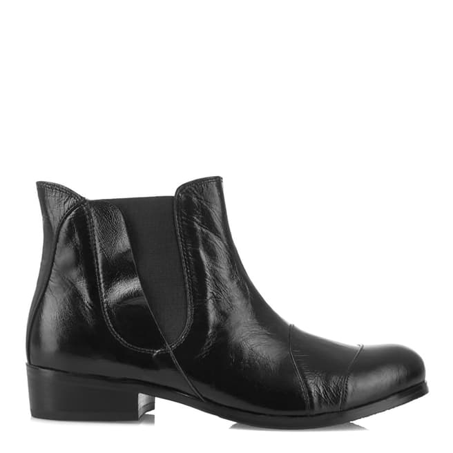 Black Leather Fulham Ankle Boots - BrandAlley