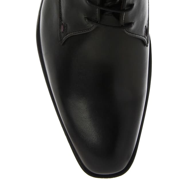Black Leather Penselo Derby Shoes - BrandAlley