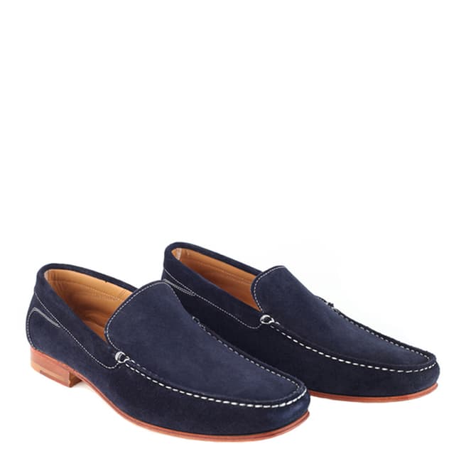 Navy Suede Venice Loafers - BrandAlley