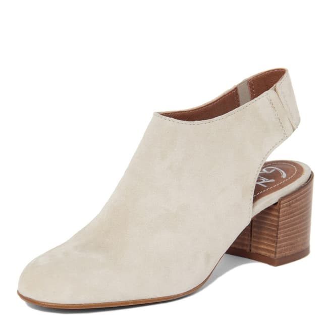 Beige Suede Backless Ankle Boots - BrandAlley