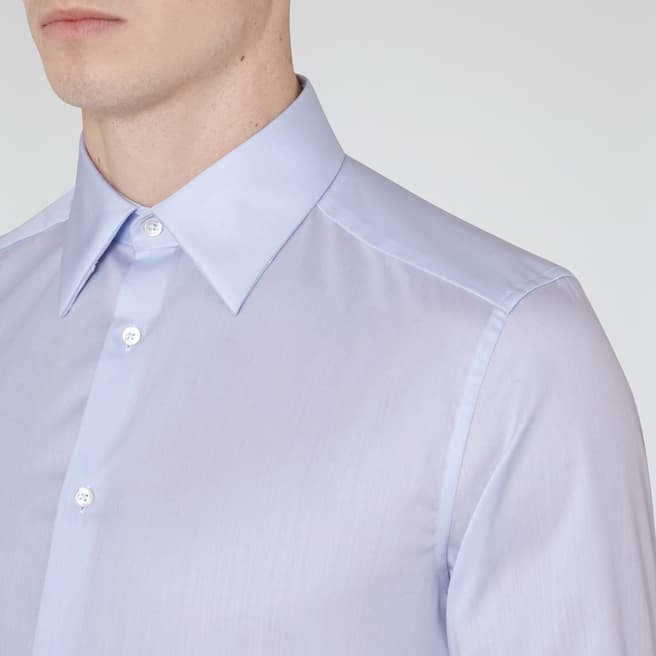 Soft Blue Havier Slim Fit Cotton Shirt - BrandAlley