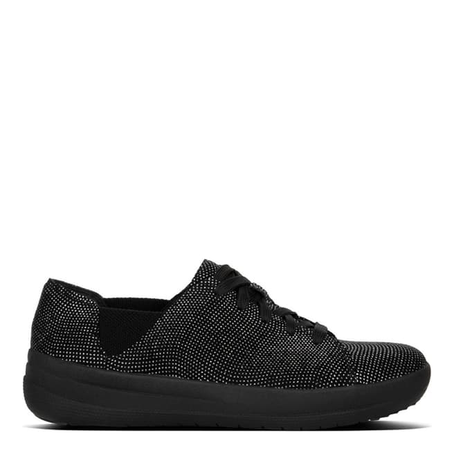Black Glimmer F-Sporty Lace-Up Sneaker - BrandAlley