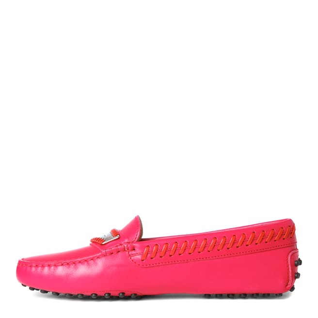 Ladies Pink Leather Loafers - BrandAlley