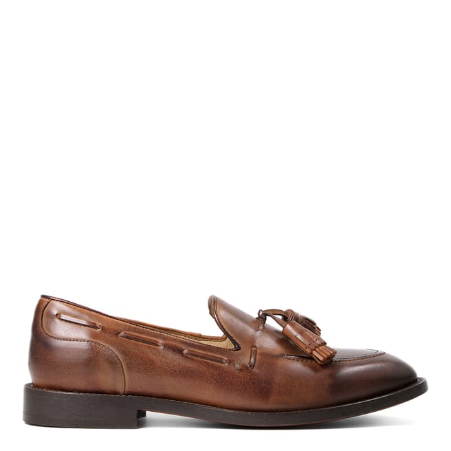 Cognac Leather Benedict Loafers - BrandAlley