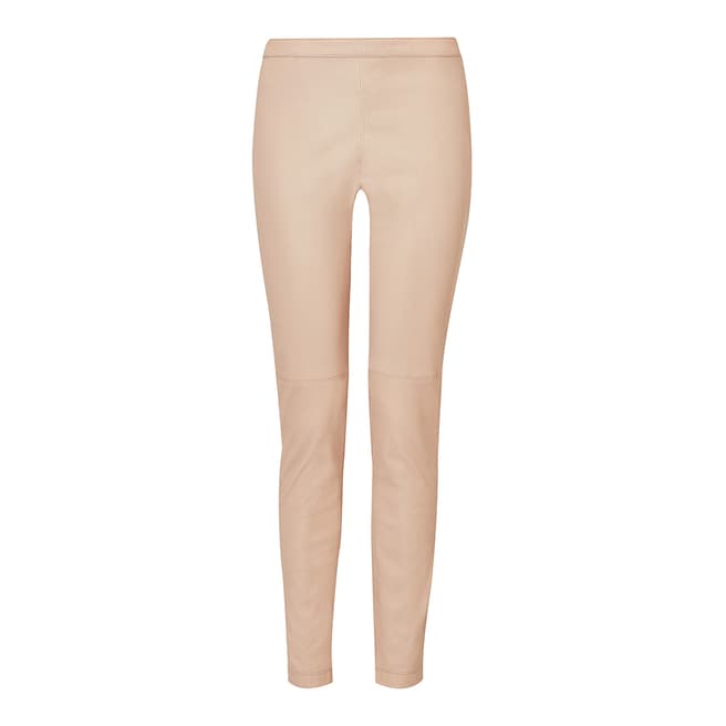 Powder Pink Leather Trousers - BrandAlley