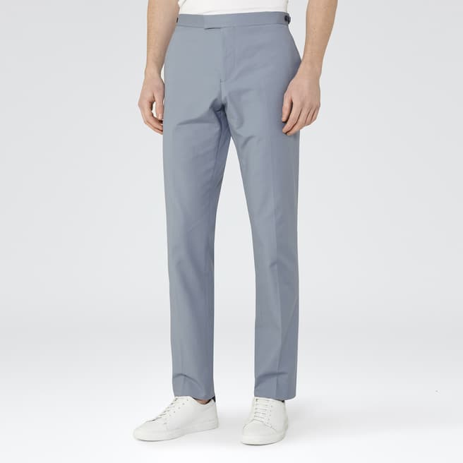 Soft Blue Jeremy Slim Fit Suit Trousers - BrandAlley