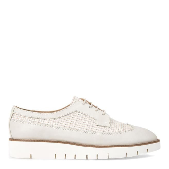 Women's Pearl Grey Leather Lace Up Shoes - BrandAlley
