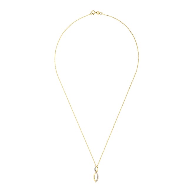 Yellow Gold Infinity Diamond Necklace 0.08 cts - BrandAlley