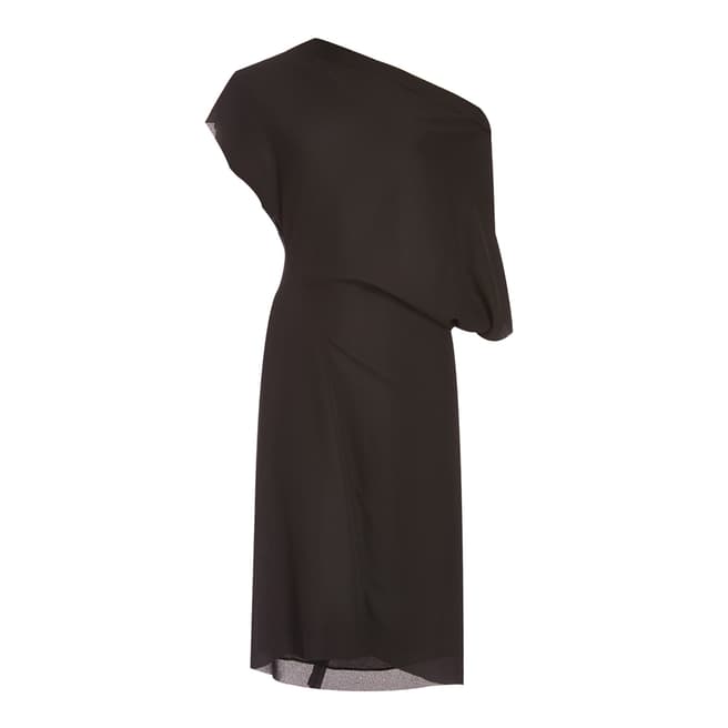 Black Lira Asymmetric Neck Dress - BrandAlley