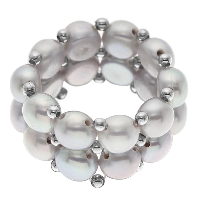 Shades Of Grey Hand Made Freshwater Pearl Ring - BrandAlley
