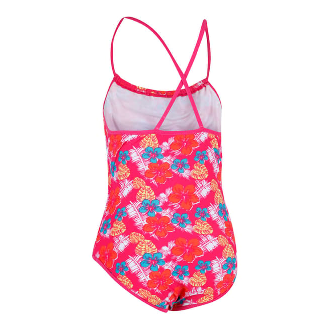 Girl's Hot Pink/Tropical Takisha Swimming Costume - BrandAlley