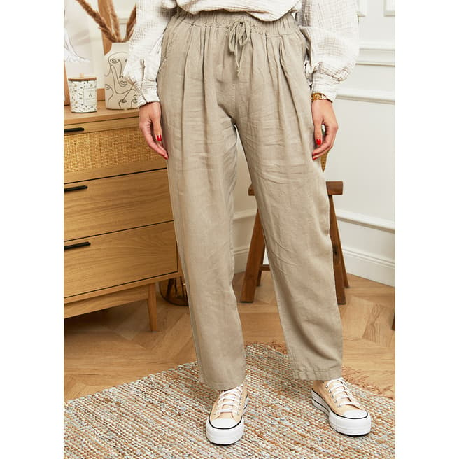 Taupe Linen Trousers - Clothing - Women - BrandAlley