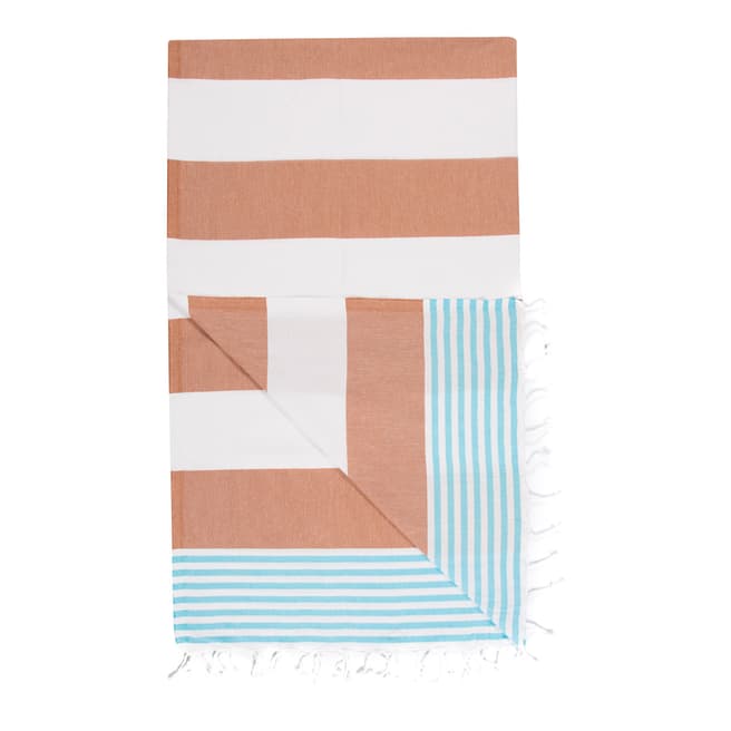 Stripes Hammam Towel, Brown - BrandAlley