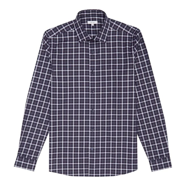 Blue Checked Foxtrot Cotton Shirt - BrandAlley