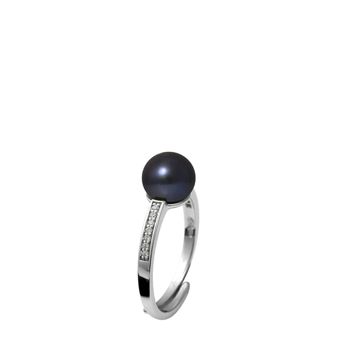 Black Freshwater Pearl / Zirconium Ring - BrandAlley