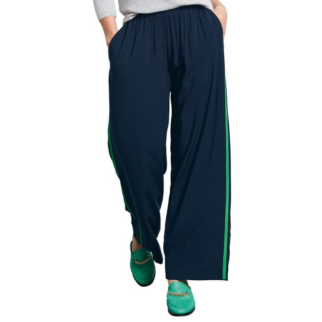 Blue/Green Contrast Stitch Trousers - BrandAlley