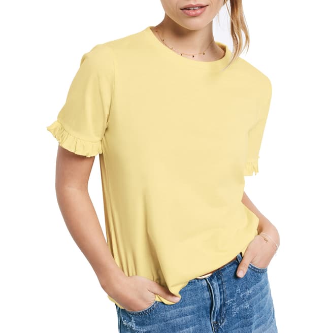 Yellow Frill Sleeve Jersey T-Shirt - BrandAlley