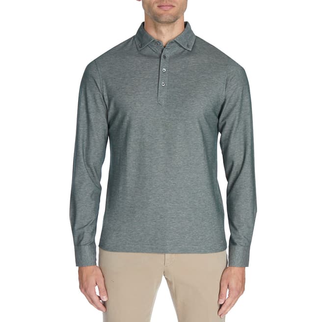 Green Mayfair Long Sleeve Polo Shirt - BrandAlley