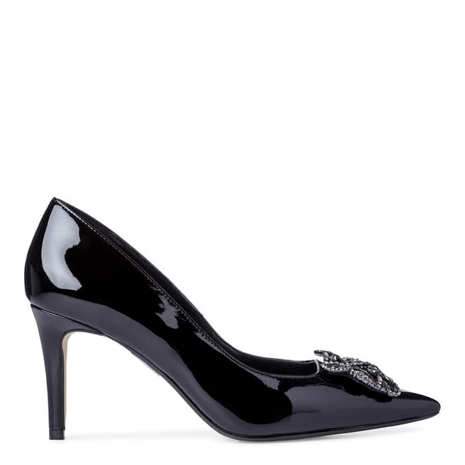 Black Patent Betti Jewelled Brooch Court Shoes - BrandAlley