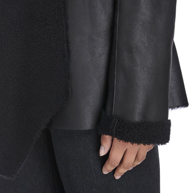 Dark Grey Merinillo Leather Coat - BrandAlley