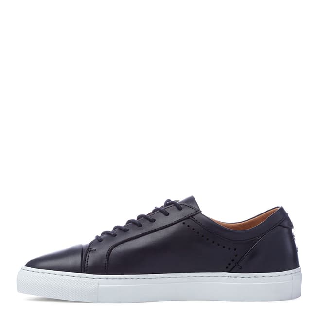 Navy Leather Vendas Trainers - BrandAlley