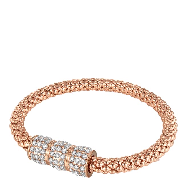 Rose Gold Plated Glass Crystal Feature Bracelet - BrandAlley