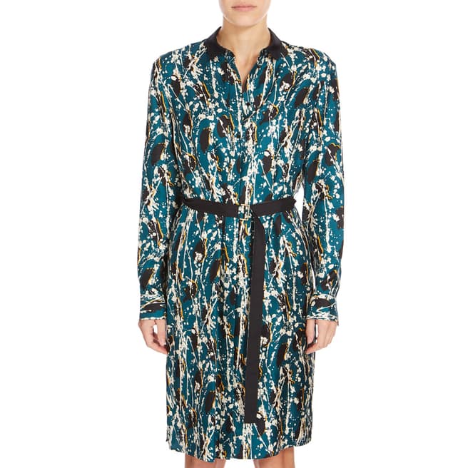 Blue/Multi Printed Daweni Silk Dress - BrandAlley