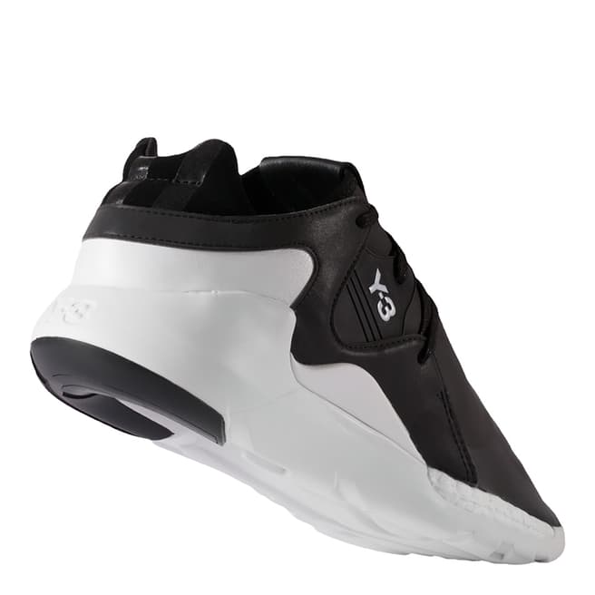 Black Leather Y-3 QR Run Sneakers - BrandAlley