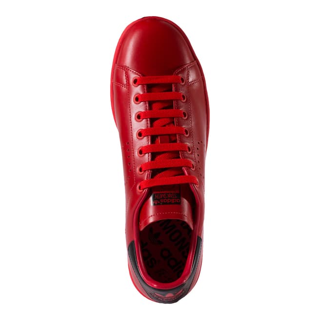 Red Leather Raf Simons Stan Smith Sneakers