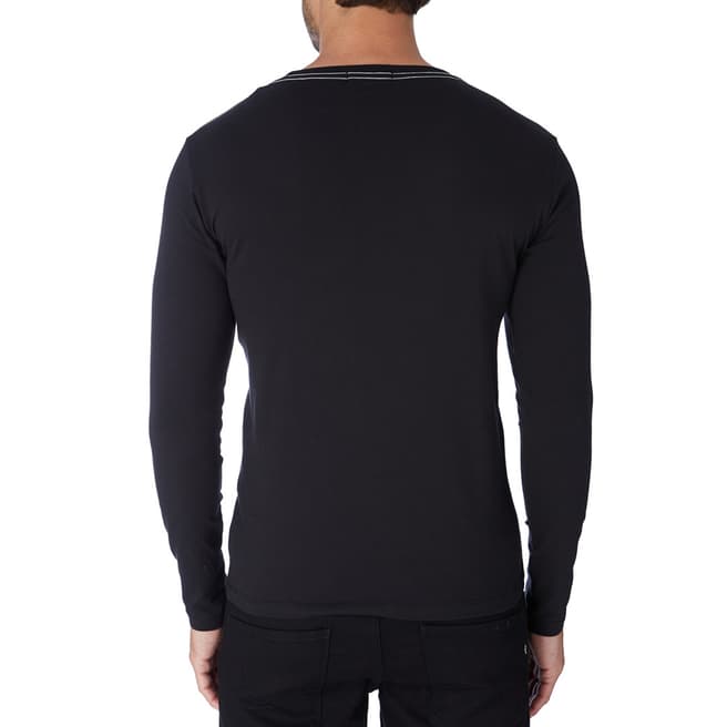 Black Emblem Long Sleeve T-Shirt - BrandAlley
