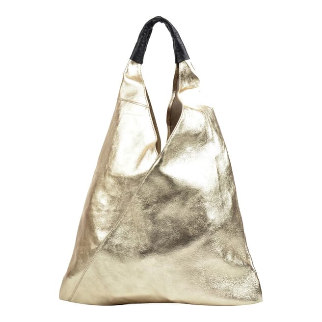 Gold Leather Shopper Bag - BrandAlley