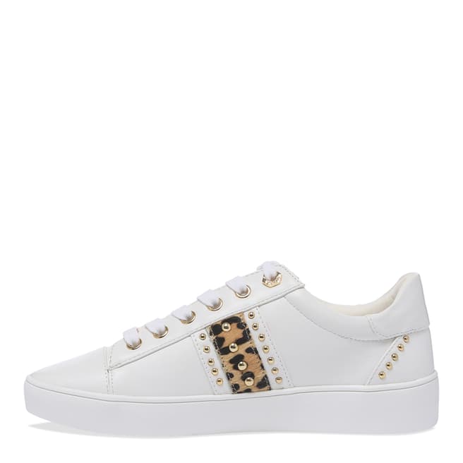White Leopard Print Jargon Embellished Trainers - BrandAlley