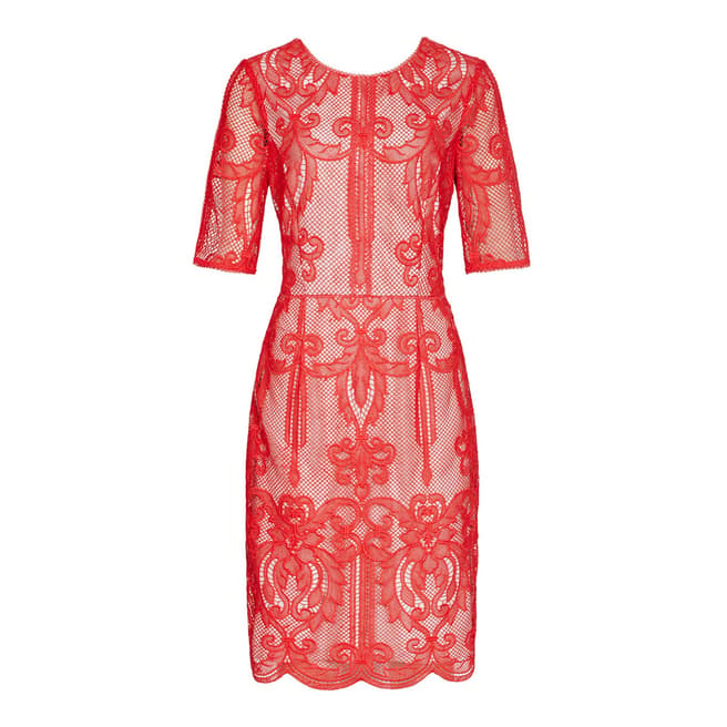 Red Zola Lace Dress - BrandAlley